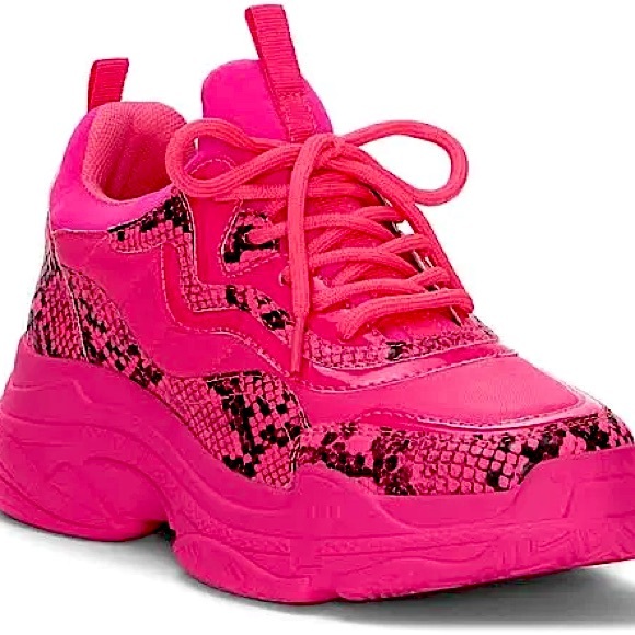 Never Worn Jessica Simpson Chunk Pink Sneaker Snake Print - Picture 1 of 5
